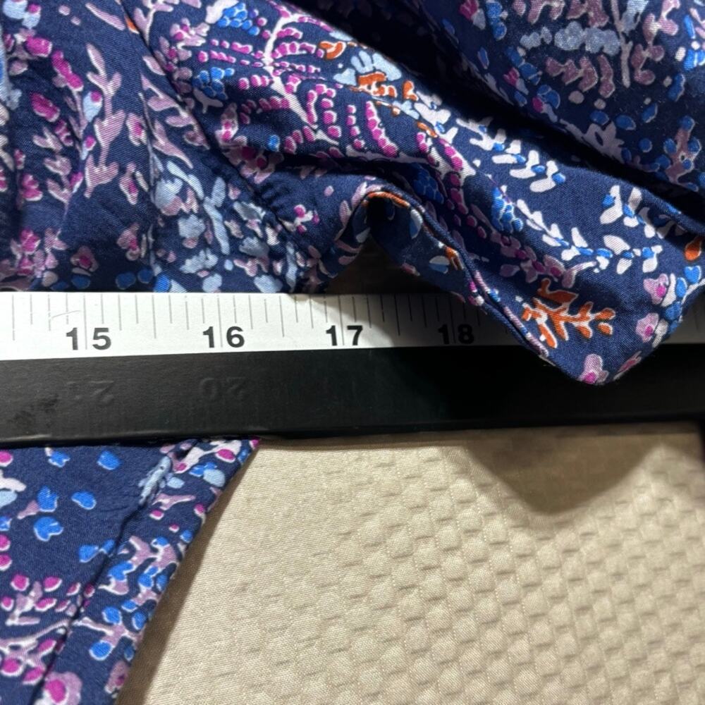 Sonoma Goods For Life Women's Small Navy Floral V-Neck Tie Waist Dress Boho - Picture 7 of 9